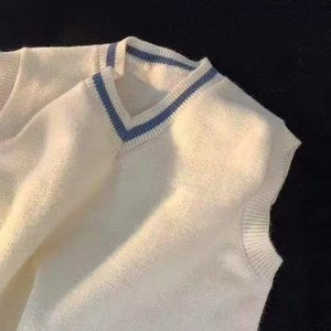 Gilet cardigan tricoté à col en V pour homme, pull pour tout-petits garçons, à porter au quotidien, uniforme scolaire, Spandex/Coton - Product Image 4