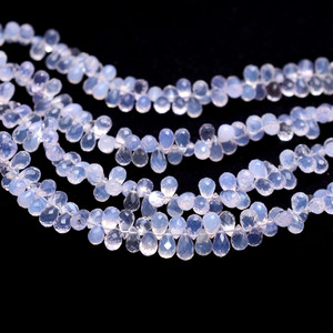 Cuentas facetadas de cuarzo lavanda AAA de 7x5 mm, cuentas briolette en forma de lágrima, piedra semipreciosa natural de escorolita, cuentas elegantes para joyería. - Product Image 2