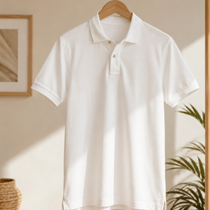 Camiseta Polo Blanca Clásica para Hombre |   Camiseta de Manga Corta con Cuello Clásico en Mezcla de Algodón para un Estilo Casual Elegante y para el Día a Día - Product Image 2