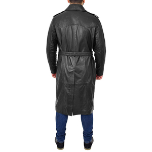 Abrigo largo de cuero para hombre al por mayor de fábrica – Chaqueta de invierno extragrande de color liso con MOQ bajo, OEM, ODM - Product Image 2