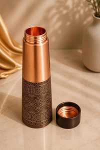 Pure <b>Copper</b> <b>Bottle</b> for Water Drinking Handmade Traditional Ayurvedic Reusable <b>Bottle</b> 24H Thermal Retention Custom Logo Bulk - Product Image 3