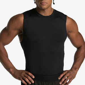 Men's Custom Logo Stretchy Seamless V Neck Seamless <b>Athletic</b> tank Top Ice Silk Sleeveless Breathable Material Shirt Summer Wear - Product Image 1