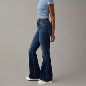 Vaqueros anchos de mezclilla lavados estilo cargo para mujer, hechos a medida y a la medida del talle, transpirables, a la venta - Product Image 4