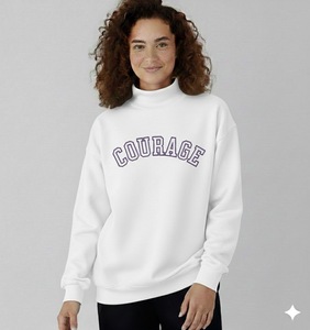 Sweat-shirt réversible en polaire de haute qualité pour femme, col montant, grande taille, avec logo personnalisé sur le devant, prix de gros - Product Image 3