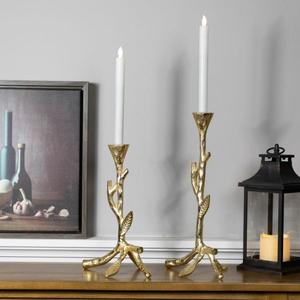 Ensemble de 2 bougeoirs de luxe faits à la main en forme de branche, design conique, idées cadeaux, décoration de table pour la maison - Product Image 1