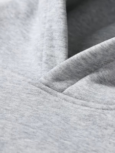 Sweat-shirt à capuche unisexe gris 320 GSM, coupe classique, en molleton de coton, pull décontracté avec poche avant, vêtement d'hiver, séchage rapide - Product Image 3