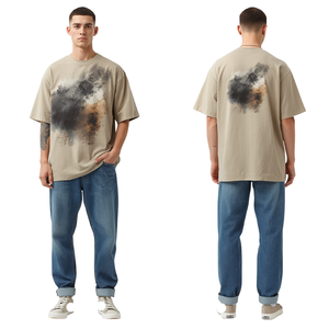 Camiseta Premium para Hombre, Corte Holgado, con Estampado Digital Artístico Inspirado en Tormentas, Impresión de Alta Densidad y Bordado - Product Image 2