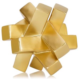 Escultura de Nudo Dorado Hecha a Mano, Adorno Decorativo de Metal Moderno para Mesa, Decoración para el Hogar, Adorno para Sala de Estar, Oficina o Estante - Product Image 1