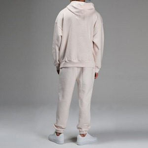 Ensemble de survêtement blanc à capuche pour homme, manches longues, taille élastique, poches latérales, tenue décontractée, coupe ample, motif imprimé, collection printemps - Product Image 5
