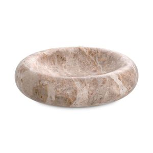 Elegant Beige <b>Travertine</b> Bowl With Smooth Surface For Decorative Home Accessories Dining <b>Table</b> And Office Display - Product Image 2