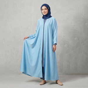 Prix de gros, meilleurs fabricants d'abayas, abaya de couleur unie, vêtements islamiques modestes, robes musulmanes pour femmes - Product Image 4