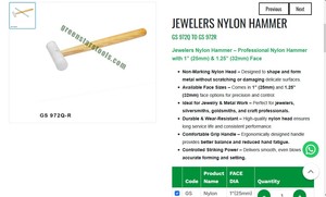 Martillo de Nailon para Joyería, No Daña las Piezas, 25mm 32mm, Herramientas para Joyería, Herramienta Manual para Dar Forma a Metales |   N.° de artículo GS-972Q - Product Image 3