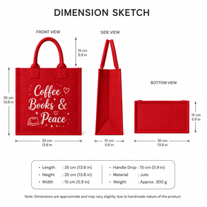 Bolsa de Yute Roja Personalizada con Letras Impresas, Ecológica, Reutilizable, para Compras, Regalos, Exposiciones, Promociones, Venta al Por Mayor - Product Image 3