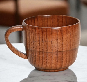 Natural Spruce Wood Mugs Classic Style Dishwasher Safe 50-Piece <b>Big</b> Belly Kitchen Bar Drinkware for Beer Tea Coffee Milk Water - Product Image 5