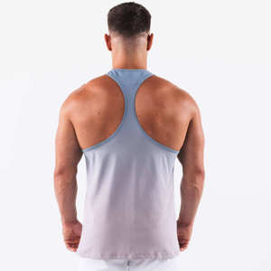 OEM <b>Men's</b> Gym <b>Singlets</b> Custom Cotton Tank Tops <b>for</b> Sports Stringer Bodybuilding Fitness Fashionable Tops with Washed Technics - Product Image 2
