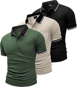 Chemises de golf pour hommes à manches courtes, t-shirts imprimés à séchage rapide, polos respirants et extensibles - Product Image 6