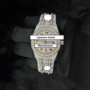 Nuevo Reloj Iced Out de Lujo Personalizable de Acero Inoxidable con Engaste Artesanal, Estilo Hip Hop, con Moissanita VVS, Precio de Fábrica - Product Image 1