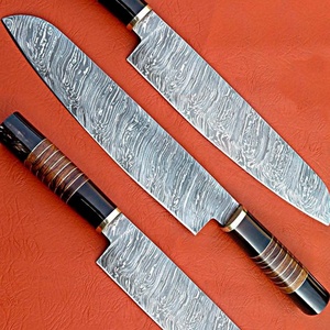 Cuchillo de chef de acero de Damasco hecho a mano con Funda de cuero puro personalizada cuchillo de cocina para chefs - Product Image 6
