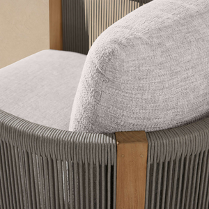 Sillón de Exterior Moderno, Estructura Curva de Teca Sólida, Tejido de Cuerda, Cojín Profundo, Muebles de Jardín de Lujo para Todo Tipo de Clima - Product Image 6