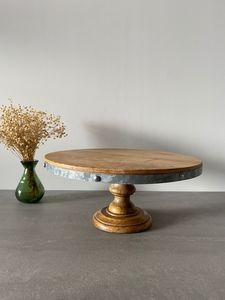 Multi Purpose Wooden And Metal Cake Stand For Cake Presentation Dessert Serving And Table Centerpieces - Product Image 1