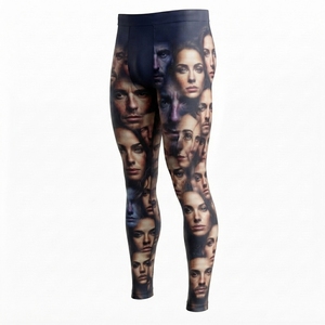 Leggings pour hommes de qualité supérieure, en spandex/polyester, séchage rapide, respirants, fermeture à cordon, personnalisables, élégants, confortables, durables - Product Image 3