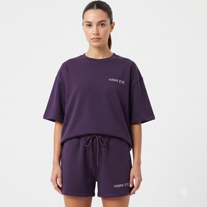 Conjunto de Dos Piezas de Camiseta de Manga Corta Informal para Mujer, Conjunto de Verano con Logotipo Personalizado - Product Image 4