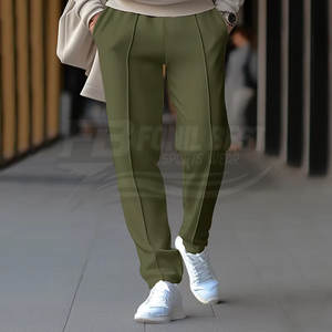 กางเกงวอร์มขายาวทรงตรงผ้าฝ้าย 100% น้ำหนักปานกลาง สีอ่อน เอวยางยืด สำหรับผู้ชาย บริการ OEM รับออกแบบตามสั่ง - Product Image 3
