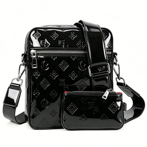 Sac bandoulière en cuir PU noir imperméable, nouveauté 2026, très vendu, sac léger décontracté et professionnel pour homme avec sangle réglable - Product Image 1