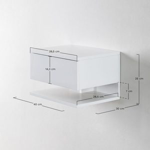 Mesita de Noche Flotante Blanca para Montar en la Pared, Gabinete Minimalista para Dormitorio - Product Image 3