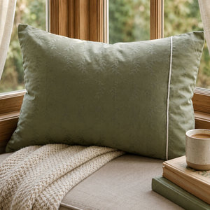 Housses de coussin carrées teintes de haute qualité en tissu polyester-coton écologique, couture durable, tailles et couleurs personnalisées pour la literie domestique - Product Image 1