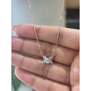 Collar con Colgante de Mariposa con Corte de Pera de 0.70 Ct, Oro de 14K, Joyería Fina de Lujo para Mujer, Elegante, Inspirado en la Naturaleza, Regalo Personalizado para Bodas y Fiestas - Product Image 4