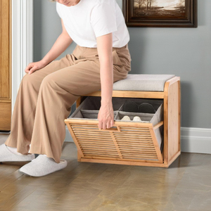 Vente d'usine vendeur chaud stockage de chaussures avec banc stockage de chaussures en bambou de qualité supérieure pour l'exportation - Product Image 1