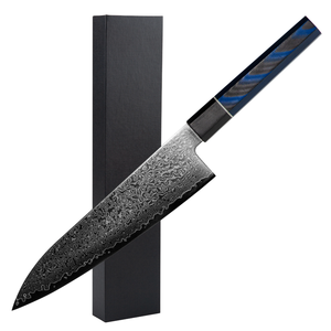 Couteau de Chef Damas Premium Fait Main avec Manche G10, Finition Polie, Compatible Lave-Vaisselle, Couteau de Cuisine Professionnel OEM - Product Image 1