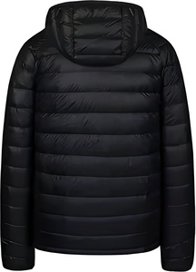 Men's Hooded Puffer <b>Jacket</b> Zipper Closure Windproof Winter Coat Casual Solid Color Polyester Regular Fit 2026 - Product Image 2
