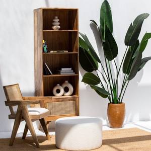 Étagères bibliothèque Vandana Merino Vista en rotin et bois de manguier – Design moderne et naturel pour le rangement - Product Image 4