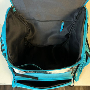 2025 personnalisé usine usiné à la main en cuir à carreaux sac à dos organisateur de couches à la mode pour maman sac avec stockage Portable - Product Image 6