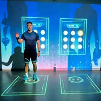 Mur et sol interactifs de projection en forme de L pour le fitness physique, jeux de football sportifs, jeu éducatif interactif pour enfants