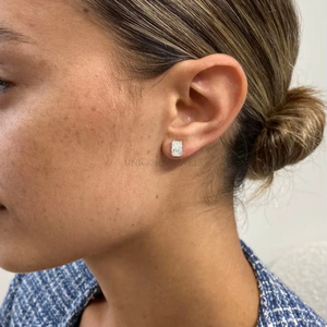 Pendientes de Diamantes Cultivados en Laboratorio, Certificados por IGI, Oro Sólido de 10k, 14k, 18k, Elegantes, Estilo Aro, Oro Amarillo, Rosa y Blanco, Joyería para Ella - Product Image 3