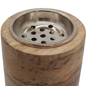 Encensoir en métal martelé et bois, de luxe, argenté, Bakhoor, rond, moderne, pour la maison, le bureau, la décoration de table, vente en gros - Product Image 2