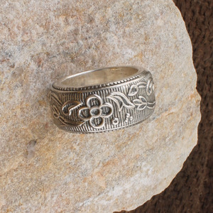 Anillo de Plata de Ley 925 Vintage para Mujer, Anillo de Boda con Grabado Floral de Filigrana Antigua, Anillo de Joyería Retro de Plata Oxidada - Product Image 5