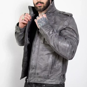 Fully Customized Genuine Cowhide <b>Men</b> Leather <b>Jackets</b> Made in Pakistan Wholesale Leather winter <b>jacket</b> For <b>Man</b> - Product Image 6