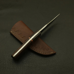 Cuchillo Forjado a Mano con Hoja Fija Tipo Clip Point, para Caza, Camping, Bushcraft, Uso General, Acabado Forjado, Mango de Palisandro con Funda - Product Image 4