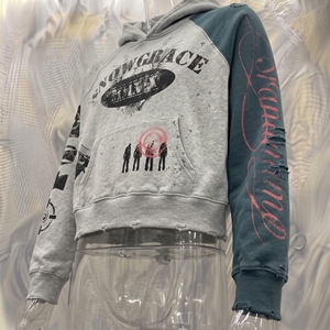 เสื้อฮู้ดครอปผู้ชาย Snowgrace แขนเสื้อแบบแร็กแลน สตรีทแวร์ พิมพ์ลาย มีกระเป๋า ดีไซน์ทรงโอเวอร์ไซส์ เหมาะสำหรับใส่ในฤดูใบไม้ร่วง - Product Image 6