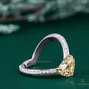 Anillo de Compromiso Solitario con Diamante Cultivado en Laboratorio, Corte Corazón, Calidad VVS-VS, Certificado IGI, Chapado en Oro Blanco, Anillo Nupcial Pavé - Product Image 5