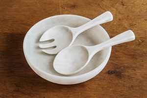 Cuenco de resina blanca duradero hecho a mano, vajilla, cuenco de madera pulido para servir masa, cuencos de madera artesanales para comer - Product Image 6