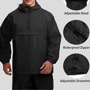 Chaqueta Impermeable con Capucha para Hombre, Talla Grande, con Diseño Elegante, Subida por Dress Sports - Product Image 5