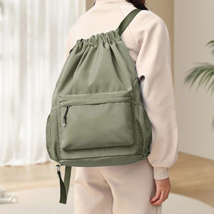 Women Drawstring <b>Backpack</b> Waterproof Drawstring Gym Bag for <b>Men</b> <b>Small</b> for Basketball Pull String Camping Sport Bag - Product Image 5