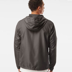 Veste coupe-vent à capuche pour homme, légère, zippée, couleur unie, décontractée, pour le printemps, en polyester - Product Image 3