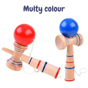 Jouets Kendama en bois peints, jeu traditionnel japonais de lancer et de attraper |   Jeu de coordination œil-main avec coupelle et balle - Product Image 6