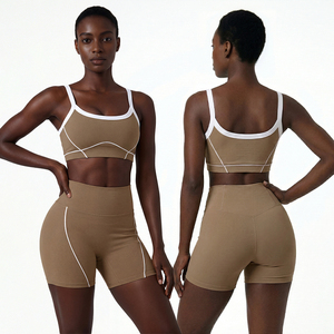 2026 New Design Yoga Set Bra and Shorts High Quality <b>Women</b> Gym Wear Custom Sports Wear Sports <b>Vest</b> Suit <b>for</b> Running Fitness - Product Image 3